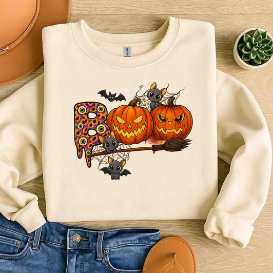Pumpkin Cat Halloween Shirt Matching Family Fall Sweatshirt S-5XL