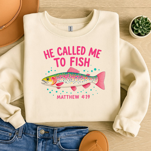 Called To Fish Christian Shirt Faith Fishing Scripture Sweatshirt S-5XL