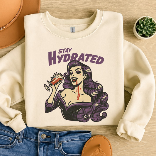 Stay Hydrated Vampire Shirt Funny Gothic Sweatshirt S-5XL