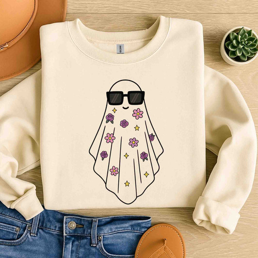 Floral Ghost Spooky Season Halloween Shirt Adult Sweatshirt S-5XL
