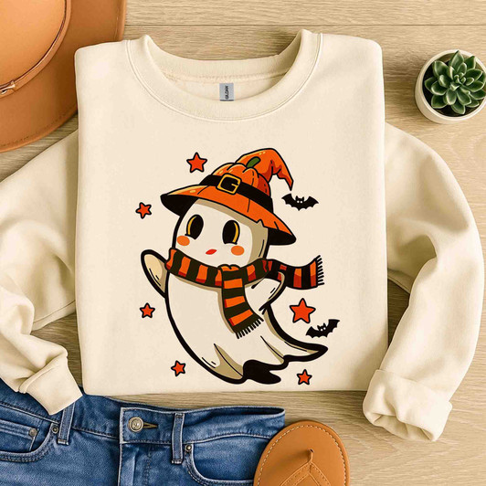 Funny Boo Ghost Halloween Shirt Cute Fall Adult Sweatshirt S-5XL