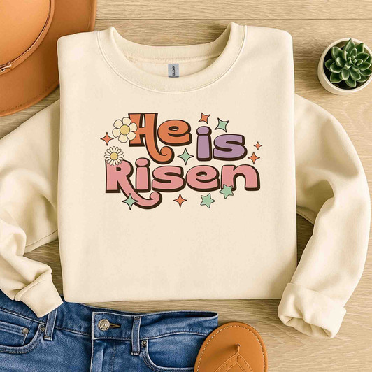 He Is Risen Easter Christian Shirt Adult Sweatshirt S-5XL