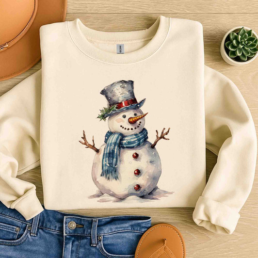 Christmas Snowman Holiday Crewneck Sweatshirt S-5XL