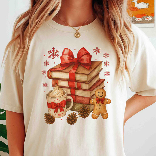 All Booked for Christmas Coquette Holiday Book Lover Shirt T-shirt S-5XL