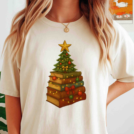 Book Tree Christmas Cozy Winter Reading Shirt T-shirt S-5XL