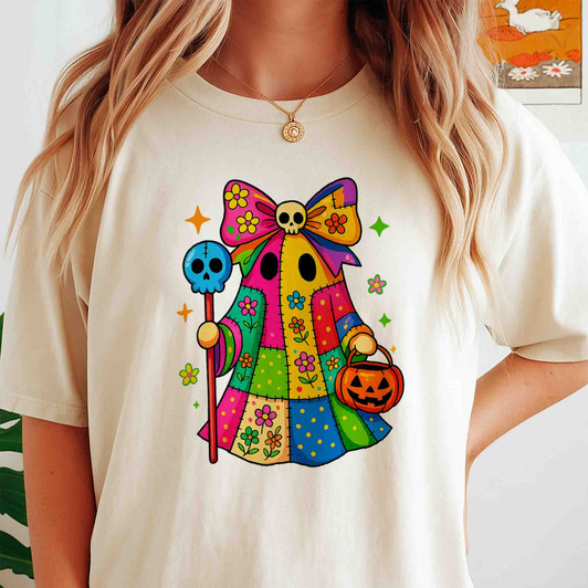 Pink Glitter Ghost Retro Girly Halloween Coquette T-shirt S-5XL