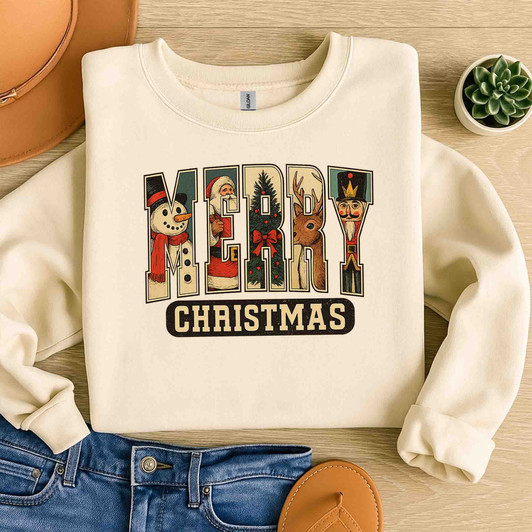 Retro Christmas Vintage Santa Claus Merry Christmas Sweatshirt S-5XL
