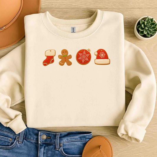 Christmas Cookie Baking Gingerbread Holiday Sweatshirt S-5XL