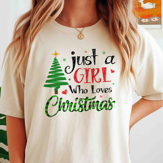 Rockin Around the Christmas Tree Western Holiday Cowboy Boot Crewneck T-shirt S-5XL