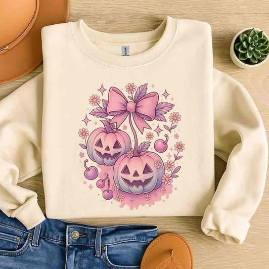 Cotton Candy Jack O’Lantern Pastel Pumpkin Ghost Sweatshirt S-5XL