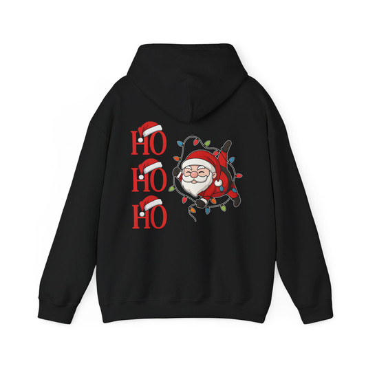 Ho Ho Ho Santa Christmas Lights Funny Festive Holiday Crewneck Hoodie S-5XL