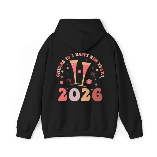 Cheers to 2026 New Year Champagne Toast Festive NYE Hoodie S-5XL