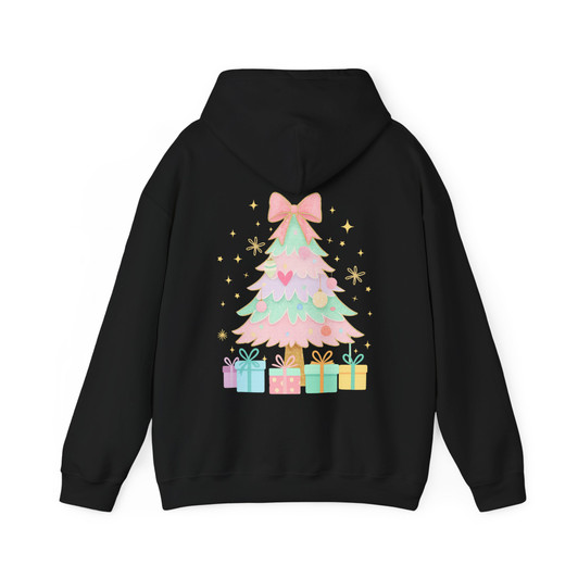 Unicorn Brushstroke Christmas Tree Preppy Merry Bright Cozy Holiday Hoodie S-5XL