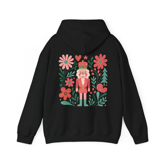 Boho Floral Nutcracker Holiday Christmas Preppy Festive Hoodie S-5XL