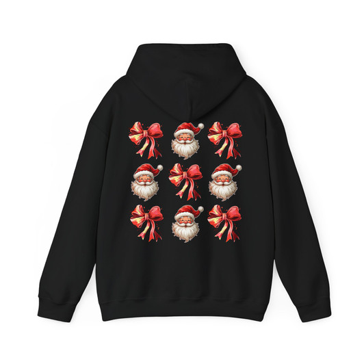 Christmas Bow Santa Pink Coquette Trendy Holiday Hoodie S-5XL