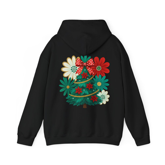 Colorful Boho Glitter Christmas Tree Floral Hoodie S-5XL