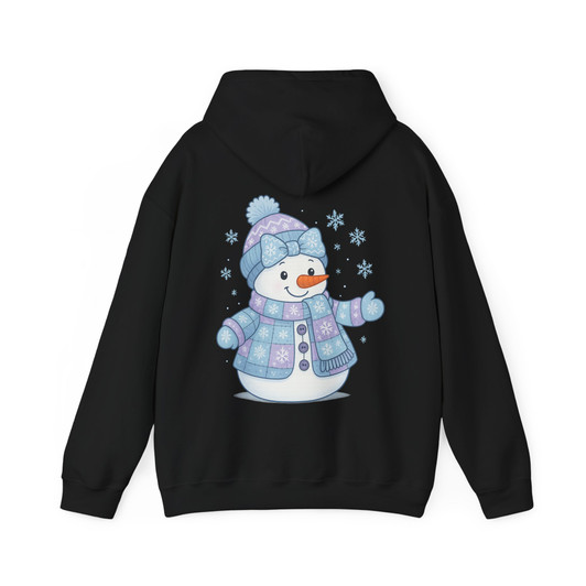 Cute Patchwork Snowman Girly Pink Winter Hoodie S-5XL