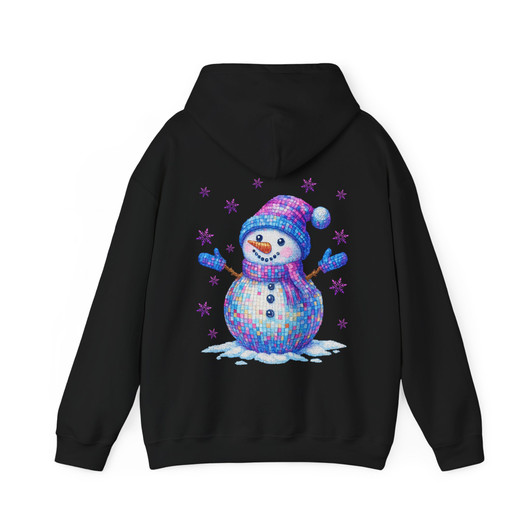 Colorful Christmas Disco Snowman Girly Holiday Hoodie S-5XL