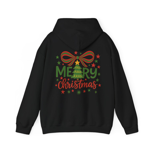 Pink Bow Christmas Tree Cozy Holiday Crewneck Hoodie S-5XL