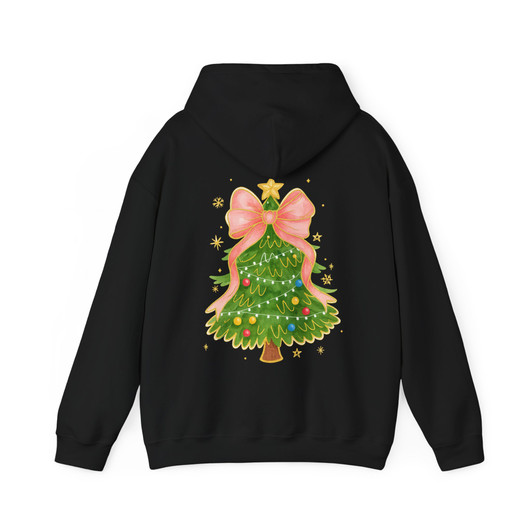 Coquette Christmas Tree Bow Festive Holiday Crewneck Hoodie S-5XL