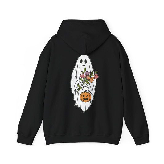 Floral Ghost Halloween Shirt Cute Spooky Fall Adult Hoodie S-5XL