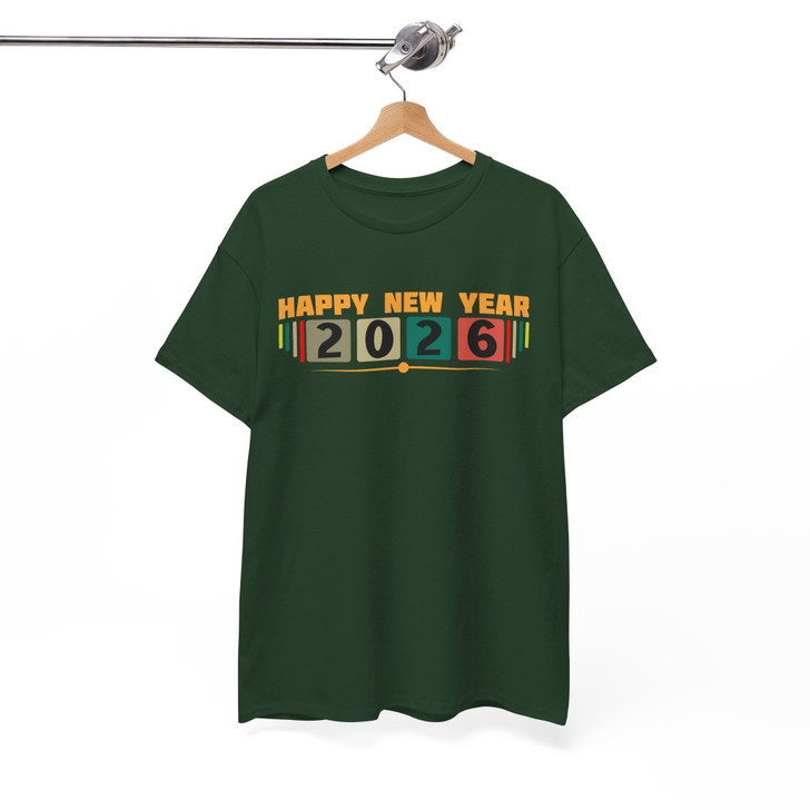 Happy New Year 2026 Shirt, Retro New Year Tee, Color Block 2026 T-Shirt S-5XL