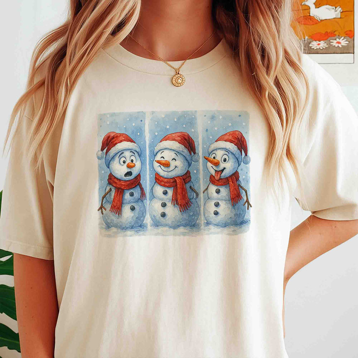 Cute Reindeer Christmas Shirt, Triple Deer Art Tee, Vintage Animal T-Shirt S-5XL