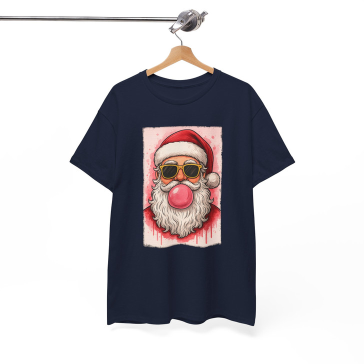 Cool Santa Christmas Shirt, Funny Santa Bubblegum Retro Tee T-Shirt S-5XL