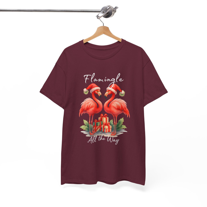 Flamingle All The Way Shirt, Christmas Flamingo Tee, Tropical Xmas T-Shirt S-5XL