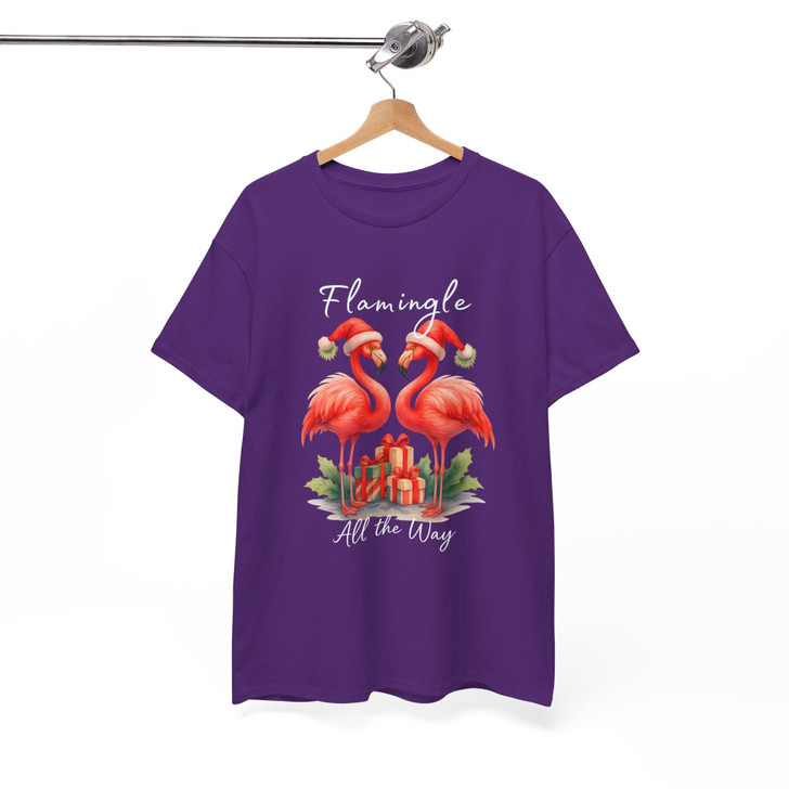 Flamingle All The Way Shirt, Christmas Flamingo Tee, Tropical Xmas T-Shirt S-5XL