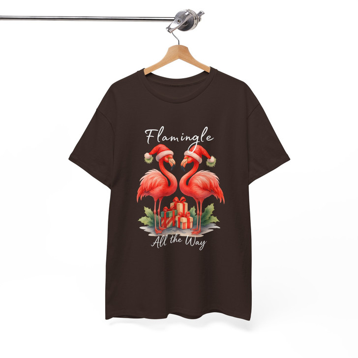 Flamingle All The Way Shirt, Christmas Flamingo Tee, Tropical Xmas T-Shirt S-5XL