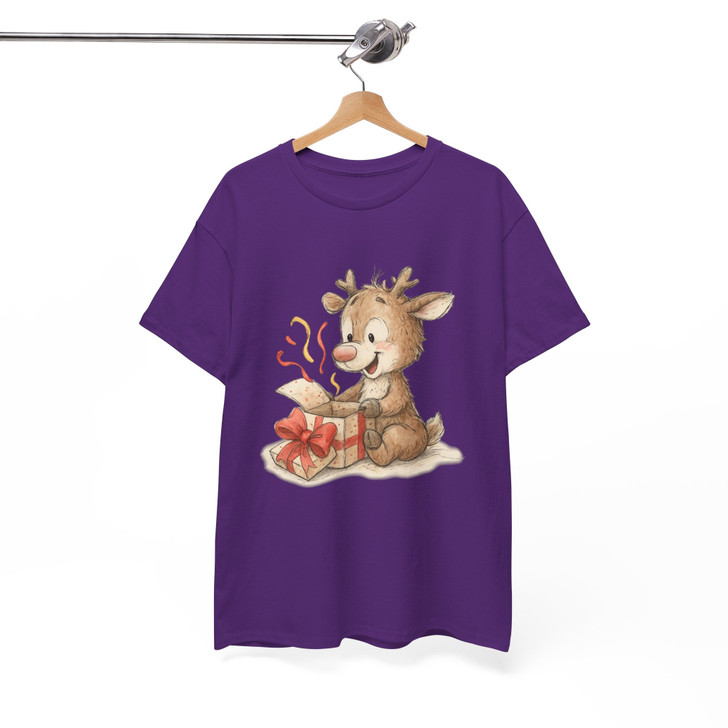 Cute Reindeer Christmas Shirt, Funny Rudolph With Gifts T-Shirt S-5XL