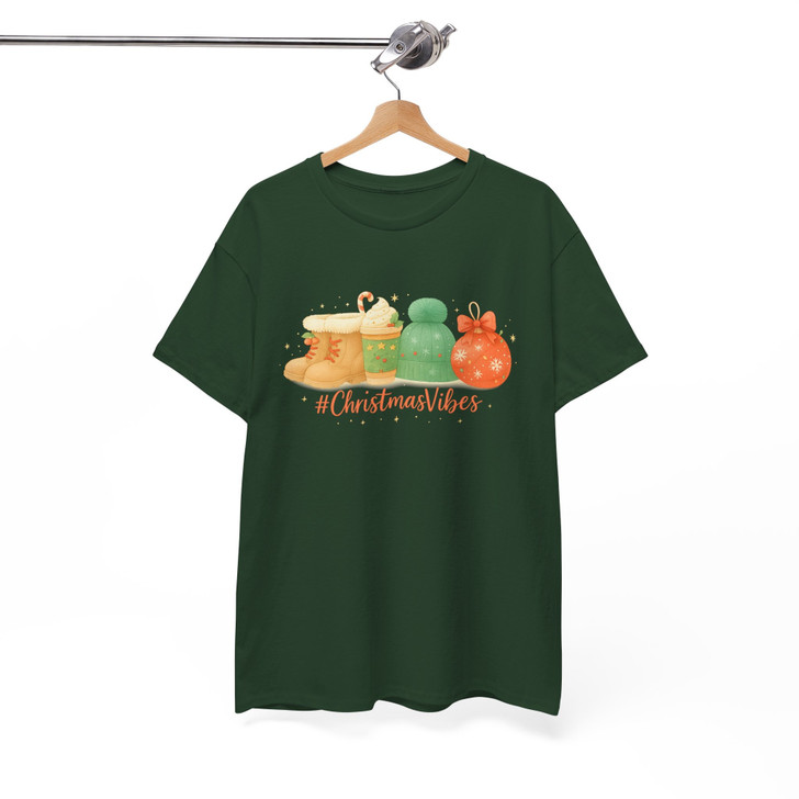 Christmas Vibes Shirt, Cozy Holiday Graphic Winter Aesthetic T-Shirt S-5XL