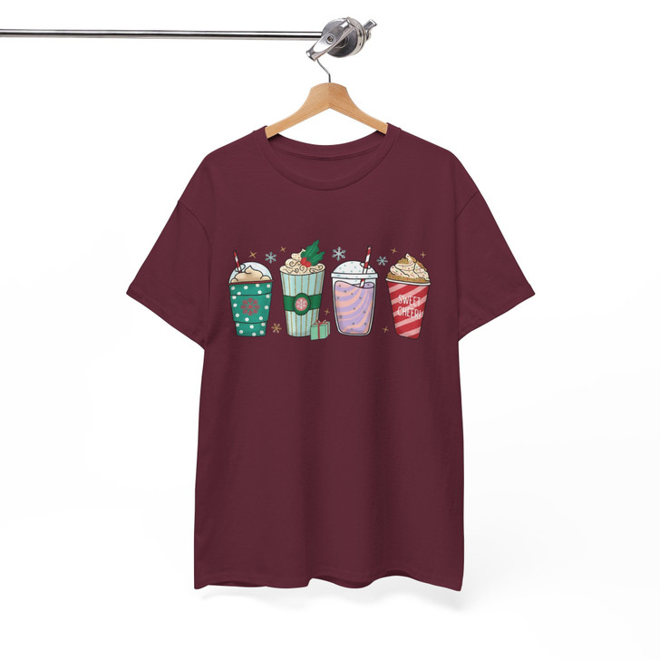 Christmas Coffee Shirt, Sweet Cheer Holiday Drinks Cozy Winter T-Shirt S-5XL