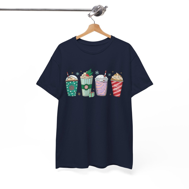 Christmas Coffee Shirt, Sweet Cheer Holiday Drinks Cozy Winter T-Shirt S-5XL