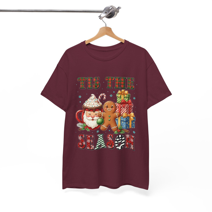 Tis The Season Christmas Shirt, Santa Cocoa Gingerbread T-Shirt S-5XL