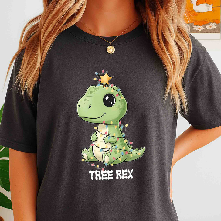 Tree Rex Dinosaur Christmas Shirt, Cute T Rex Holiday Tee, Funny Dino Xmas Gift T-shirt S-5XL