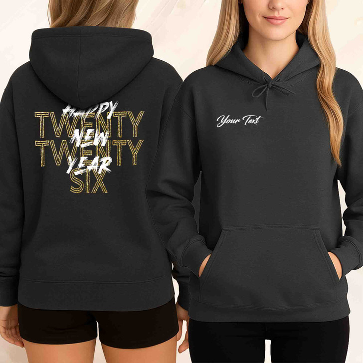 Happy Twenty Twenty Six Shirt, New Year 2026 Typography Tee, Modern NYE Minimal Hoodie S-5XL