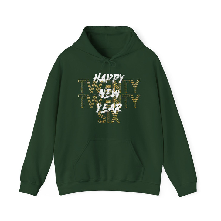 Happy Twenty Twenty Six Shirt, New Year 2026 Typography Tee, Modern NYE Minimal Hoodie S-5XL