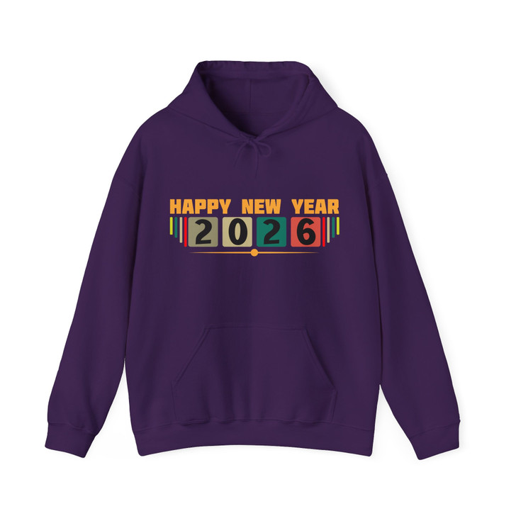 Happy New Year 2026 Shirt, Retro New Year Tee, Color Block 2026 Hoodie S-5XL