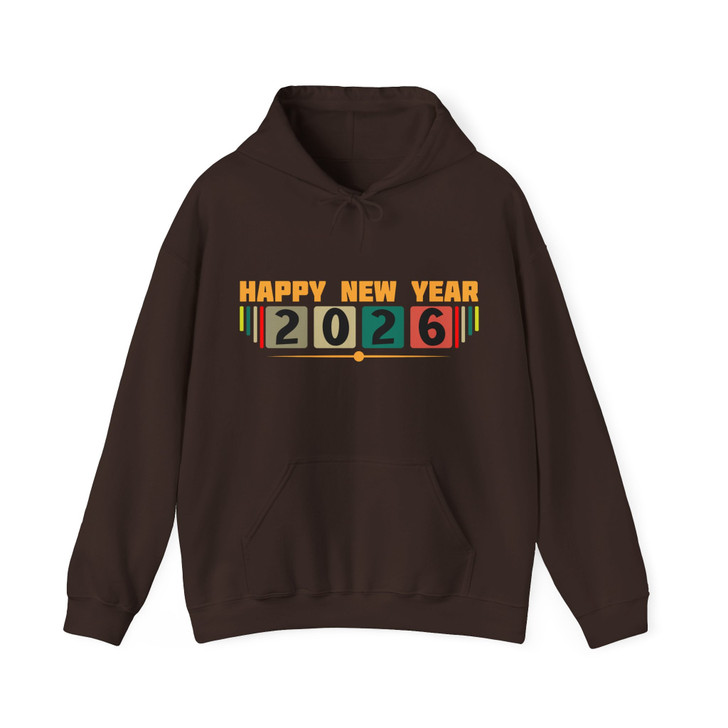 Happy New Year 2026 Shirt, Retro New Year Tee, Color Block 2026 Hoodie S-5XL
