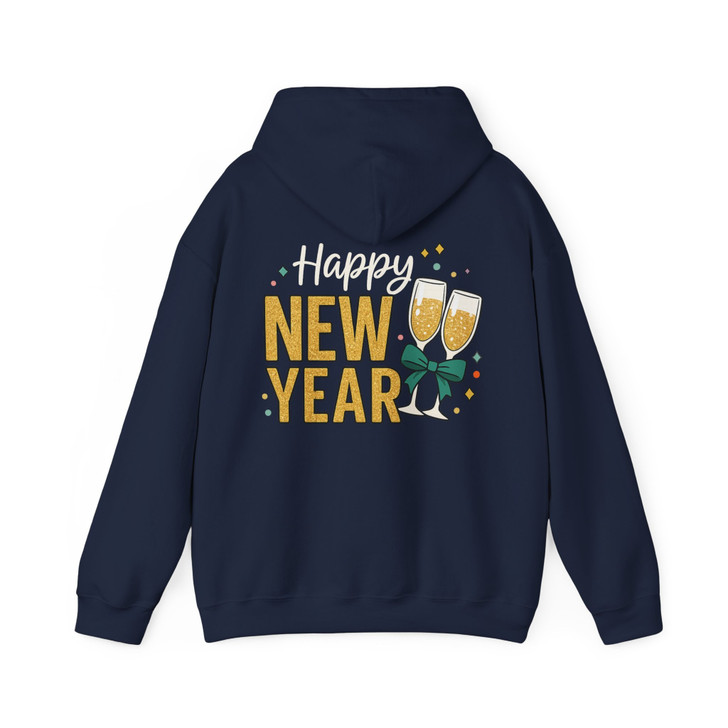 Happy New Year Shirt, Champagne Glass New Year Tee, Glitter NYE Hoodie S-5XL