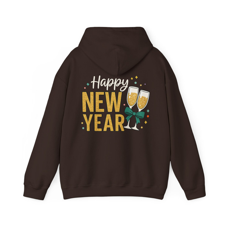 Happy New Year Shirt, Champagne Glass New Year Tee, Glitter NYE Hoodie S-5XL