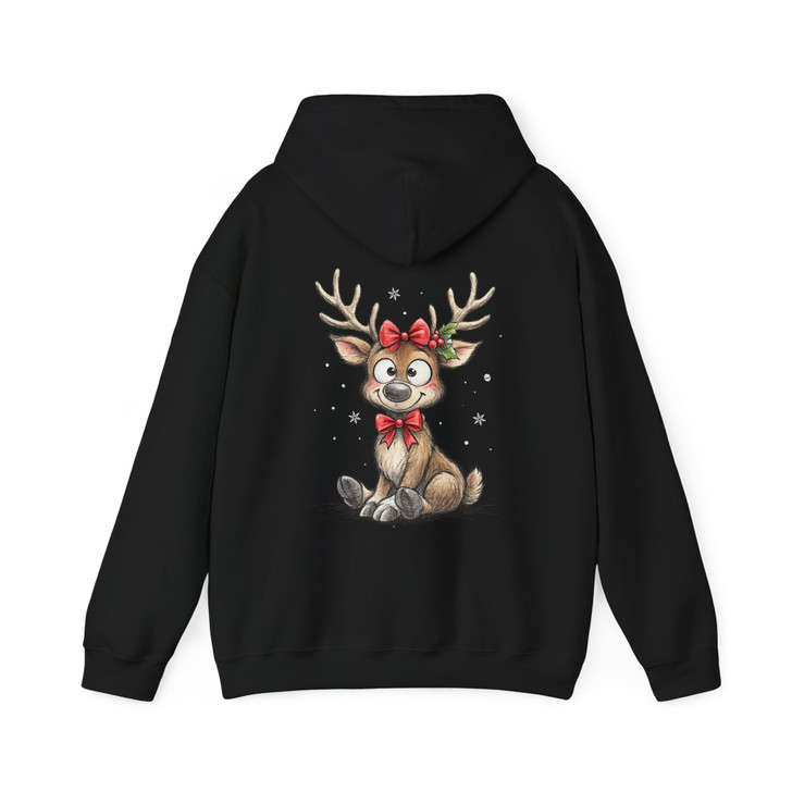 Cute Reindeer Christmas Shirt, Baby Deer Xmas Tee, Adorable Graphic Hoodie S-5XL