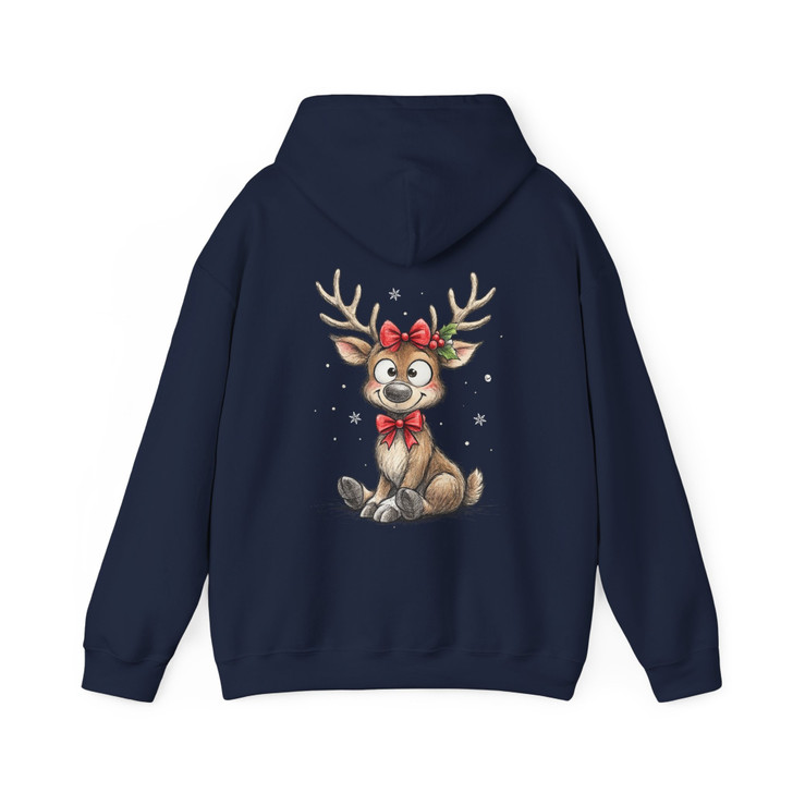 Cute Reindeer Christmas Shirt, Baby Deer Xmas Tee, Adorable Graphic Hoodie S-5XL
