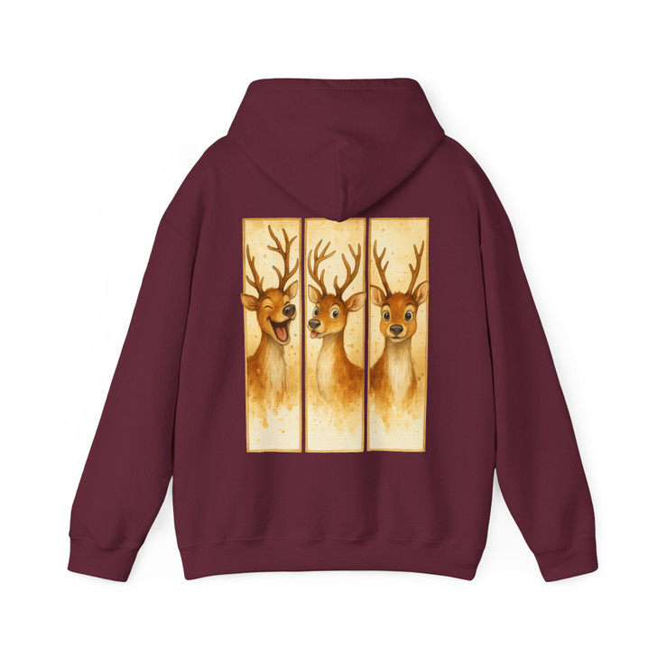 Cute Reindeer Christmas Shirt, Baby Deer Bow Tee, Holiday Graphic Hoodie S-5XL