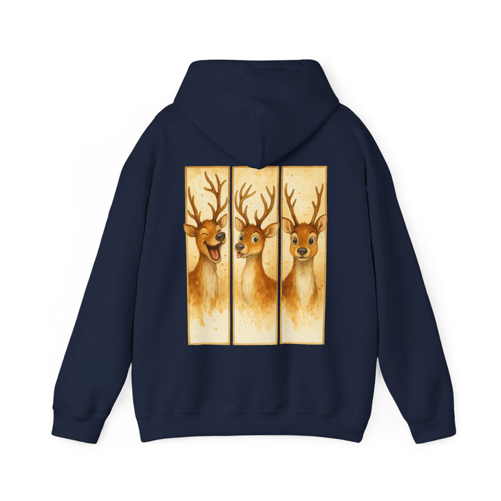 Cute Reindeer Christmas Shirt, Baby Deer Bow Tee, Holiday Graphic Hoodie S-5XL