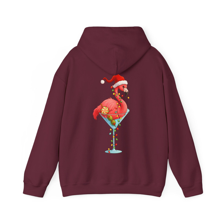 Christmas Flamingo Shirt, Santa Flamingo Cocktail Tee Hoodie S-5XL