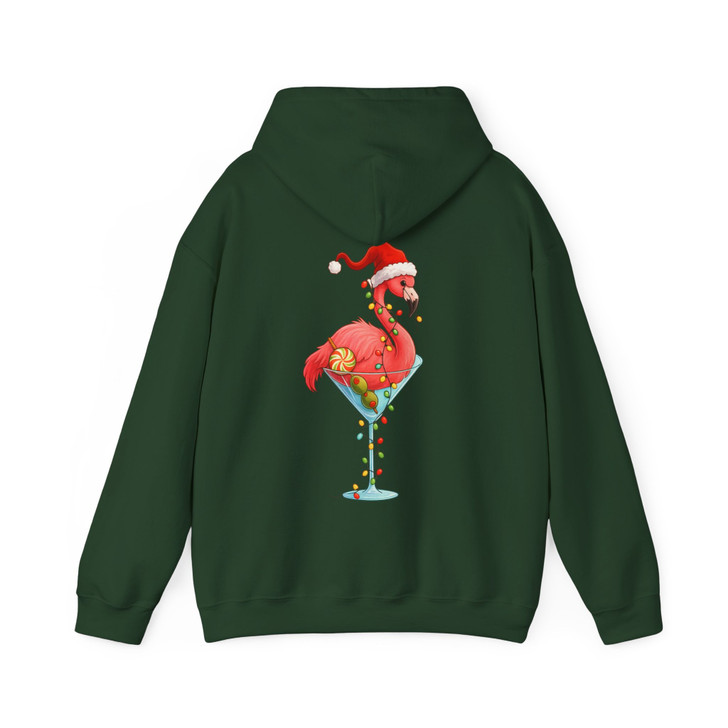 Christmas Flamingo Shirt, Santa Flamingo Cocktail Tee Hoodie S-5XL