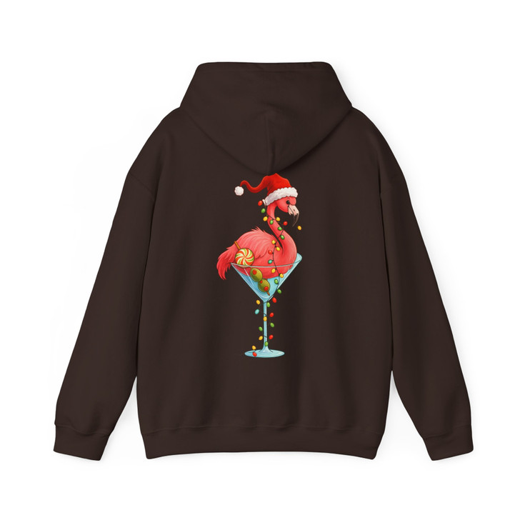 Christmas Flamingo Shirt, Santa Flamingo Cocktail Tee Hoodie S-5XL
